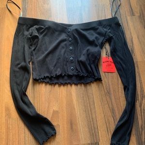 Forever 21 button crop top